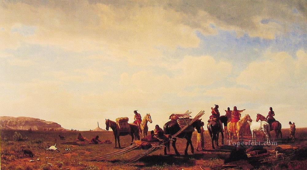 Indianer Reisen in der Nähe von Fort Laramie American Indians Albert Bier Ölgemälde